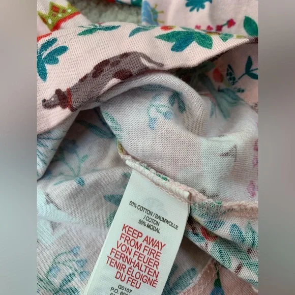 Mini Boden Size 3-4 Years Woodland Animal Print Long Sleeve Ruffle Top - Picture 7 of 7